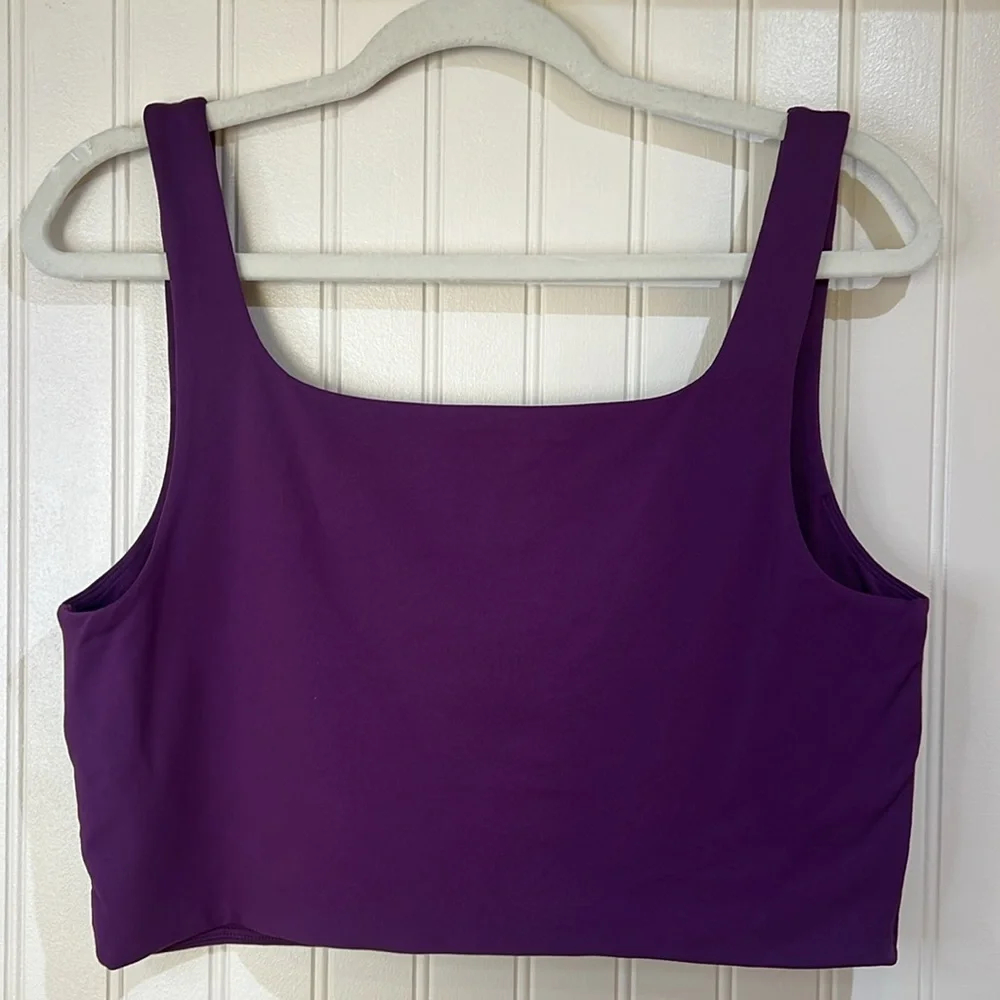 Aritzia Babaton women’s square neck Dewberry Purple Crop Top XL